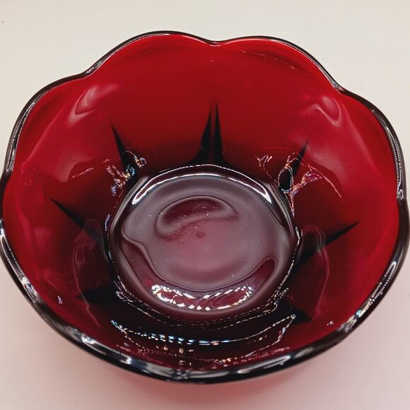 Cristal D'Arques-Durand Water Goblet Cavalier Ruby Glass, Finger Bowls Set of 2 - Picture 7 of 15